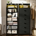 thumbnail image 6 of GUNAITO Tall Led Dresser for Bedroom with 6 Drawers Chest of Drawers Fabric Storage Bin Dark, 6 of 8