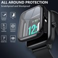 thumbnail image 2 of HSHDLDF Screen Protector for Fitpolo ID205L, Ultra Thin Full Coverage HD Hard PC Anti-Scratch Protective Case Shockproof Bumper Cover for Fitpolo ID205L ID205G VeryFitPro 1.3" Smart Watch Black, 2 of 7