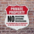 thumbnail image 3 of Private Property Shield Label Set No Soliciting Loitering Trespassing All Offenders Will Be Prosecuted To The Full Extent Of Law 6 inch X 6 inch Shield Shaped Commercial Grade Plastic, 3 of 6