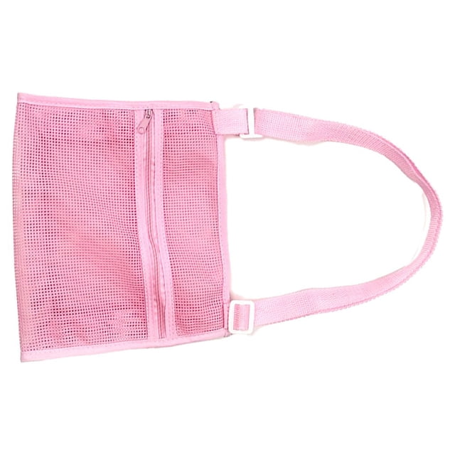 Bolsa de malla de concha de playa Toystoory portátil para almacenamiento y organización del hogar color Rosa roja