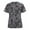 Gray, variant on Pincandy Scrub Tops for Women Stretchy Vneck Short Sleeve Cute Floral Animal Printed Holiday Nursing Pocketed Working Uniforms