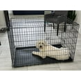 thumbnail image 4 of YRLLENSDAN 48 inch XXL Dog Crate Large Dog Crate for Large Dog Foldable Dog Crate with Divider Metal Dog Crate XXL Large Dog Kennel Indoor Large Dog Cage, Black, 4 of 10