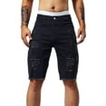 thumbnail image 7 of Miqool Men's Ripped Distressed Slim Fit Stretch Denim Shorts Summer Casual Classic 5-Pocket Straight Leg Short Jeans, 7 of 7