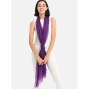 Lightweight Luxury: 100 % Pure Cashmere Shawls for Cooler Summer Day & Air-Conditioned Space, Grape, 0.12 lb, 90.55 x 39.37 in