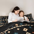 thumbnail image 4 of Homewish Boho Geometric Rhombus Full Size Comforter Sets,Rustic Lodge Bedding Comforter Set,Teal Cream,Black Reversible,3 Pieces,1 Comforter and 2 Pillowcases, 4 of 7