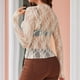 thumbnail image 5 of Blusa transparente de manga larga y cuello alto de malla para mujer - Top de encaje floral transparente - 95 % poliéster, 5 % spandex, S-XXL, 5 of 8