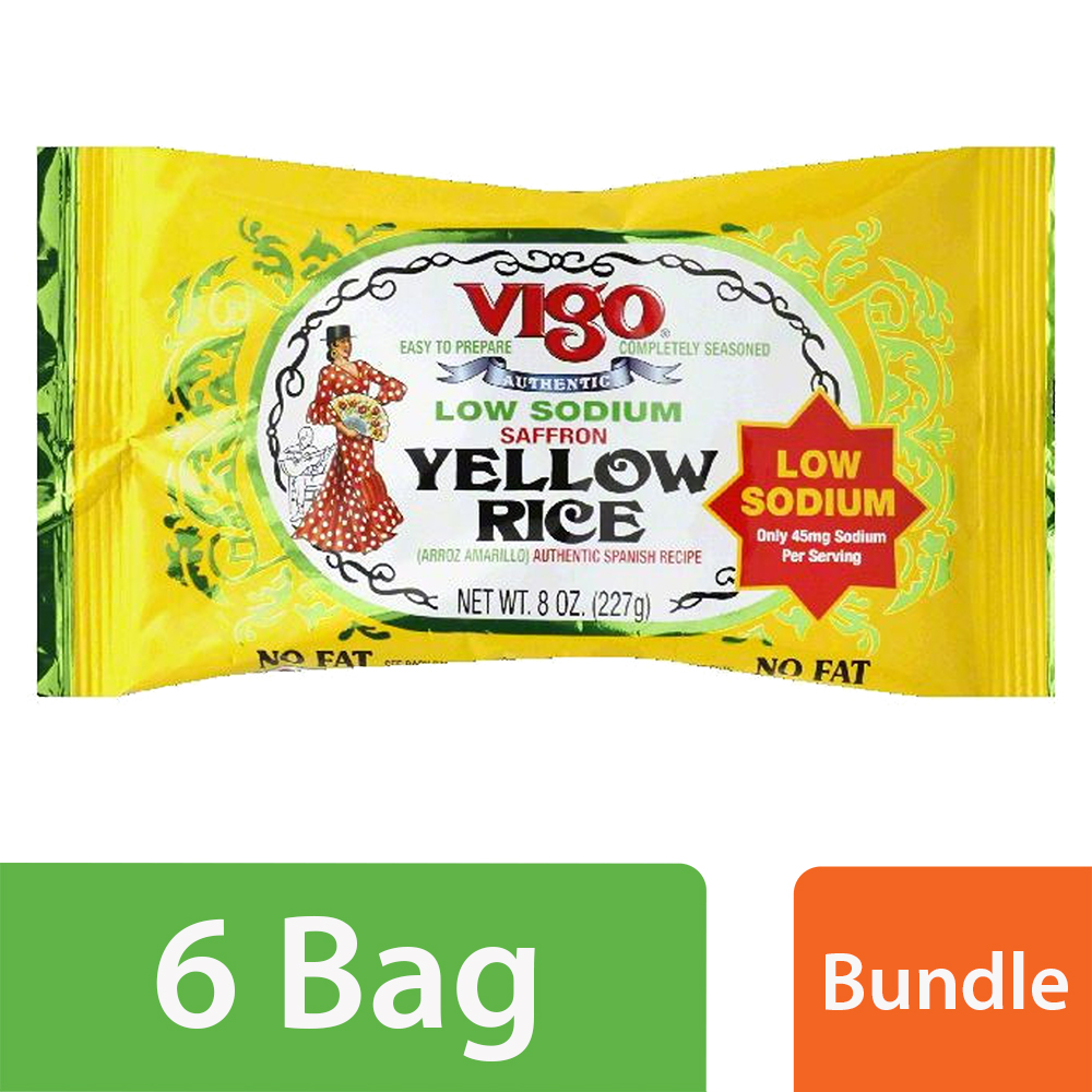 (6 Pack) Vigo Saffron Yellow Rice Low Sodium, 8oz
