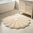 thumbnail image 4 of PoyoKee 1pc Bathroom Rugs, Flower Shape Soft Absorbent Bath Mat, Antiskid Decorative Bath Mats for Bathroom Floor, Home Decor, 23.6" x 23.6" - Khaki, 4 of 6