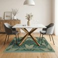 thumbnail image 3 of ODIKA Forest Woodland Fern Border Hardwood Long Farmhouse Watercolor Refined for Dining Room, Under Table, Home Office, Non-Slip Chair-Friendly, 3 of 7