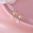 thumbnail image 3 of Sterling Silver Small Love Heart Huggie Hoop Earrings for Women Tiny CZ Heart Hoop Earrings Huggie Valentines Day Earrings, 3 of 10