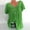 Green, variant on WNEGSTG Short Sleeve Shirts for Women V Neck Print Blouse Plus Size Black