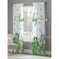 thumbnail image 4 of St. Patrick's Sheer Curtains 96 Inch Length 2 Panels Set Window Treatments, Luck Shamrocks Eucalyptus Leaves Flowers Rustic Rod Pocket Semi Curtains for Living Room/Bedroom/Kitchen, 104"W x 96"L, 4 of 7