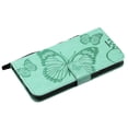 thumbnail image 5 of iPhone XR Wallet case, Allytech Pretty Retro Embossed Butterfly Flower Design PU Leather Book Style Wallet Flip Case Cover for Apple iPhone XR 6.1", Green, 5 of 10