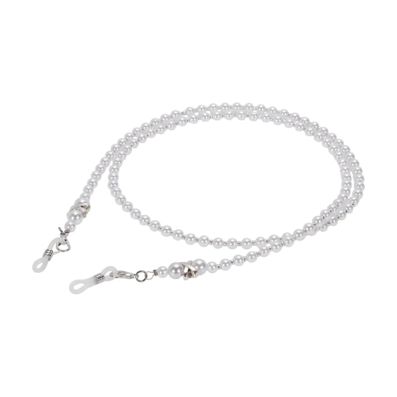 Unique Bargains 1 Pc Eyeglass Chain Glasses Chain Imitation Pearl Pattern 75cm L White