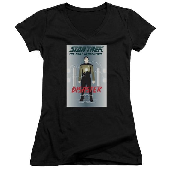 Star Trek Tng Season 5 Episode 5 Junior Women's V-Neck T-Shirt Black