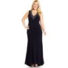 betsy & adam new blue women's size 16w plus embellished v-neck ball gown $199