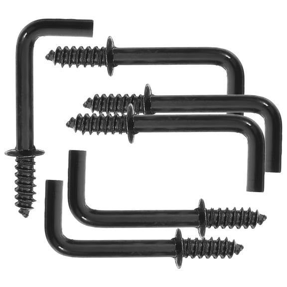 WEUVEB 100Pcs Metal Screw In Hooks Steel Square Bend Self Tapping Screw for 2 5x1 5x0 2in