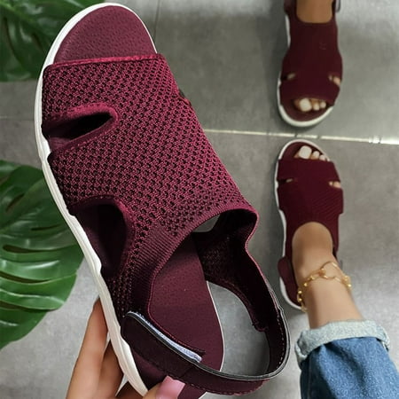 

Summer New Casual Shoes Hollow Peep Toe Mesh Platform Sandals