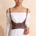 thumbnail image 2 of ManxiVoo Punk Gothic Harness Waist Cincher Belt Wide Adjustable Straps Decorative Corset Style Body Shaper For Plus Size Dress Outfit, 2 of 8