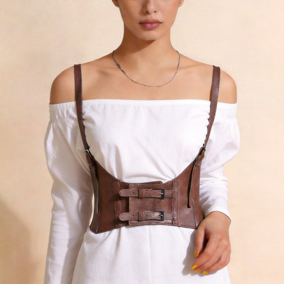 Gsakboxl Belts for Women Gothic Style Adjustable Full Body Harness Decorative Multi‑Strap Waist Body Belt for Daily Club and Holiday