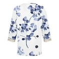 thumbnail image 5 of Teissuly Fashion Women's Summer V-Neck 3/4 Sleeve Lace Print Casual T-shirt Blouse, 5 of 5
