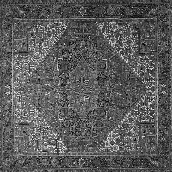 Ahgly Company Indoor Square Persian Gray Traditional Area Rugs, 7' Square