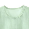 thumbnail image 4 of SGFCWSX Girls Clothing Sets Ribbed Knit Short Sleeve Long Pants 2 Piece Casual Outfit for Kids Green Size 7-8 Years, 4 of 9