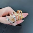 thumbnail image 5 of Anillo de plata de ley S925 con microincrustaciones de letras europeas y americanas, anillo de circonita con 26 letras en inglés, apertura ajustable, 5 of 5