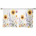 thumbnail image 3 of Sunflower Sheer Curtains 54 Inches Length 2 Panels Set, Window Sheer Curtains for Living Room/Bedroom, Spring Floral Summer Botanical Pastoral Light Filtering Rod Pocket Curtain 52'' x 54'' x 2, 3 of 7