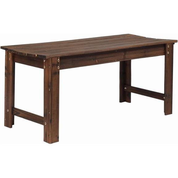 HJTEROutdoor Wood Bench, 40" Outdoor Bench Patio Wooden Bench Garden Bench Outdoor Backless Bench for Deck Patio (Carbonized)