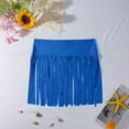 thumbnail image 4 of Warop Women's Solid Color Swim Skirt with Fringe Trim, Beach Style Swimwear for Swimming and Vacation, 4 of 7