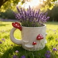 thumbnail image 4 of Aodebiao Pot de Fleurs en Forme de Champignon Jardinière en Résine pour s Décoration de Jardin Ornement de Jardin Féerique Mignonne Tasse Jardinière avec Champignons Rouges pour Décoration de Maison Bureau Bureau Patio Cour, 4 of 6