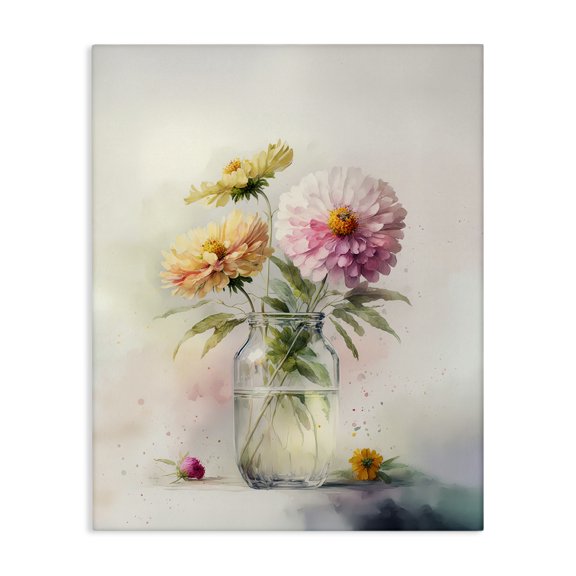 Stupell Industries Modern Pink & Yellow Dahlias Canvas Art, 36 x 48, by Leah McLean