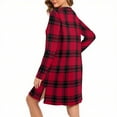 thumbnail image 5 of Womens Zipper Short Robe Christmas Buffalo Plaid Long Sleeve Bathrobes Sleepwear Soft Housecoat with Pockets Zip Up House Robes, 5 of 9