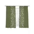 thumbnail image 7 of Japanese Sheer Curtains 63 Inch Length 2 Panels Set, Green Rustic Retro Pastoral Floral Leaves Voile Window Treatment Rod Pocket Curtains Sheers Drapes for Bedroom/Living Room/Kitchen 52x"63"x2, 7 of 7