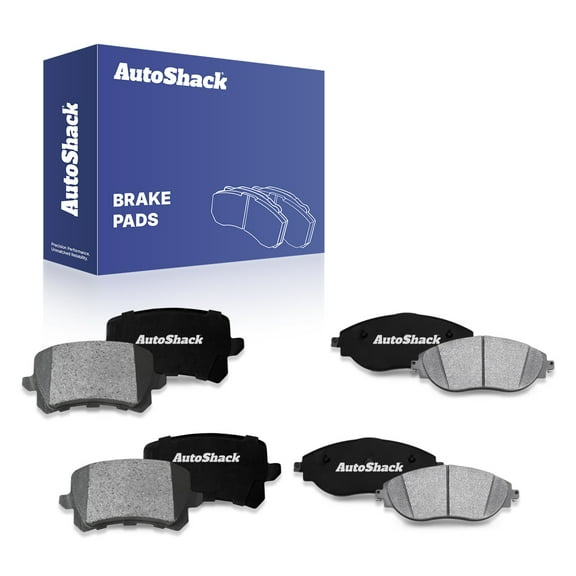 AutoShack Front & Rear Ceramic Brake Pad Set for Volkswagen, CC 2013-2016, AWD V6 3.6L