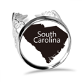 thumbnail image 1 of South Outline Map America USA Ring Adjustable Love Wedding Engagement, 1 of 3