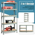 thumbnail image 5 of Costway 3PCS 5-Tier Metal Storage Shelves 60''Adjustable Shelves Gray, 5 of 12