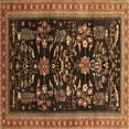 thumbnail image 1 of Ahgly Company Indoor Square Oriental Brown Industrial Area Rugs, 3' Square, 1 of 4