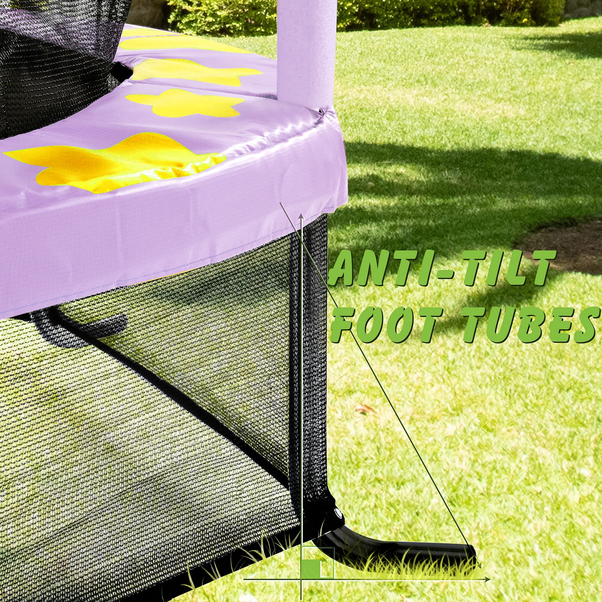 Clearance Kid Trampoline Indoor, Seizeen 4.5FT Toddler Trampoline with Enclosure Net, Mini Outdoor Trampoline with 6 L-Support