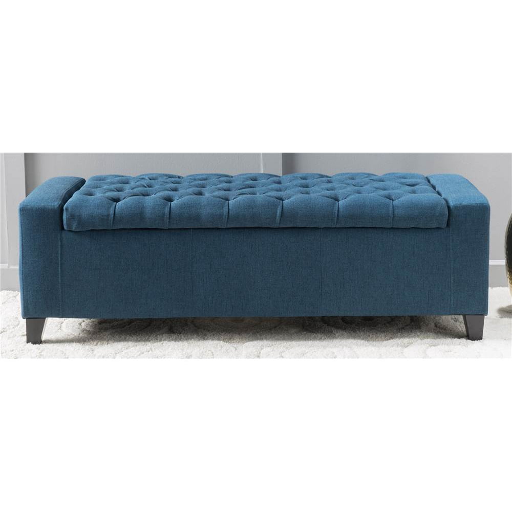 Rectangular Storage Ottoman in Dark Blue - Walmart.com - Walmart.com
