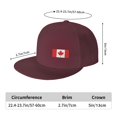 thumbnail image 2 of DouZhe Flat Brim Cap Snapback Hat, Canada Flag Prints Adjustable Red Adult Baseball Cap, 2 of 6