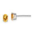 thumbnail image 1 of 14k White Gold 5x3mm Oval Citrine Earrings, 1 of 1