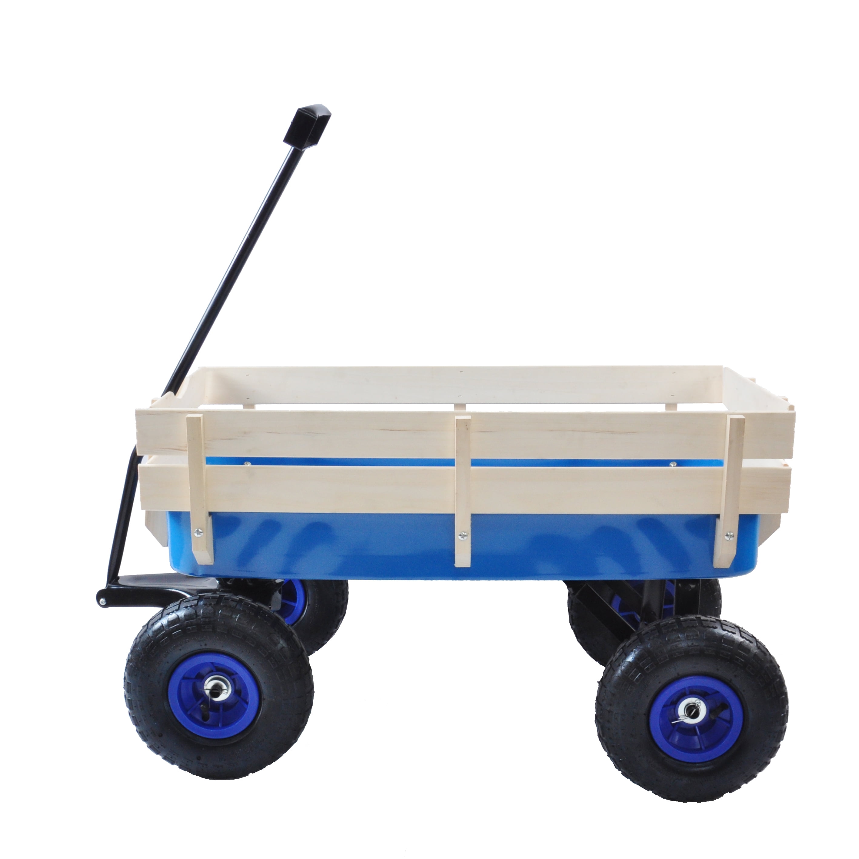 Aukfa Outdoor Wagon Cart for Kids - Beach Wagon Utility Cart with Air Tires - Blue