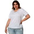 thumbnail image 1 of Blusa con pedrería, talla extra modelo 3022-L (blanco) blanco 36 Roman Fashion Blusa extra 3022-L, 1 of 5