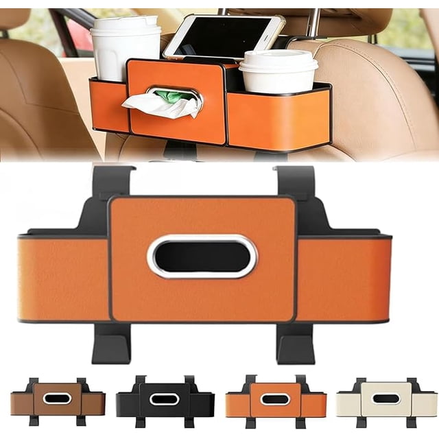 Car Organizers and Storage Box, Car Organizers and Storage Box Behind Set, 4 in 1 Multifunctional Cars Organizer and Storage Back Seat for Hold Phone, Drinks, Handbag, Universal Fit