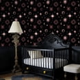 thumbnail image 4 of Peel and Stick Wallpaper Celestial Pink Moon Star Black Mystical Cosmic Wall Mural 17.7in x 9.8ft Self Adhesive Removable Wall Paper Renter Friendly Wallpaper for Nursery Bedroom Cabinets, 4 of 8