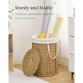 thumbnail image 5 of MX-Laundry Hamper with Lid Laundry Basket with Lid 19.0 Gal (72 L) Round Wicker Laundry Basket Handwoven Rattan Hamper Removable Bag 2 Mesh Bags Handles for Living Room Bathroom Natural, 5 of 8