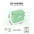 thumbnail image 4 of Liquipel Powertek Pastel Type-C Fast Charging Wall Charger 20W PD USB-C with Foldable Plug, for iPhone, iPad, iWatch, Galaxy, Tablet, 4 of 7