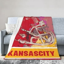 Kansas City Flannel Throw Blanket ，Football Style Pride Paint Travel Blanket Gifts for Men Women Boy Decor Sofa Bed 50"x40"